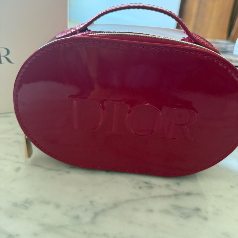 Dior Glossy Red Cosmetic Bag